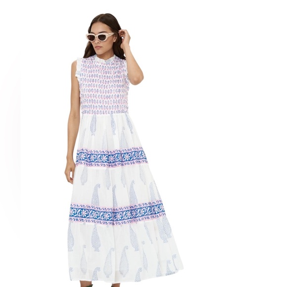 NEW Oliphant Sleeveless Smocked Maxi. Aptos Blue. S.
NWT. - Picture 6 of 12